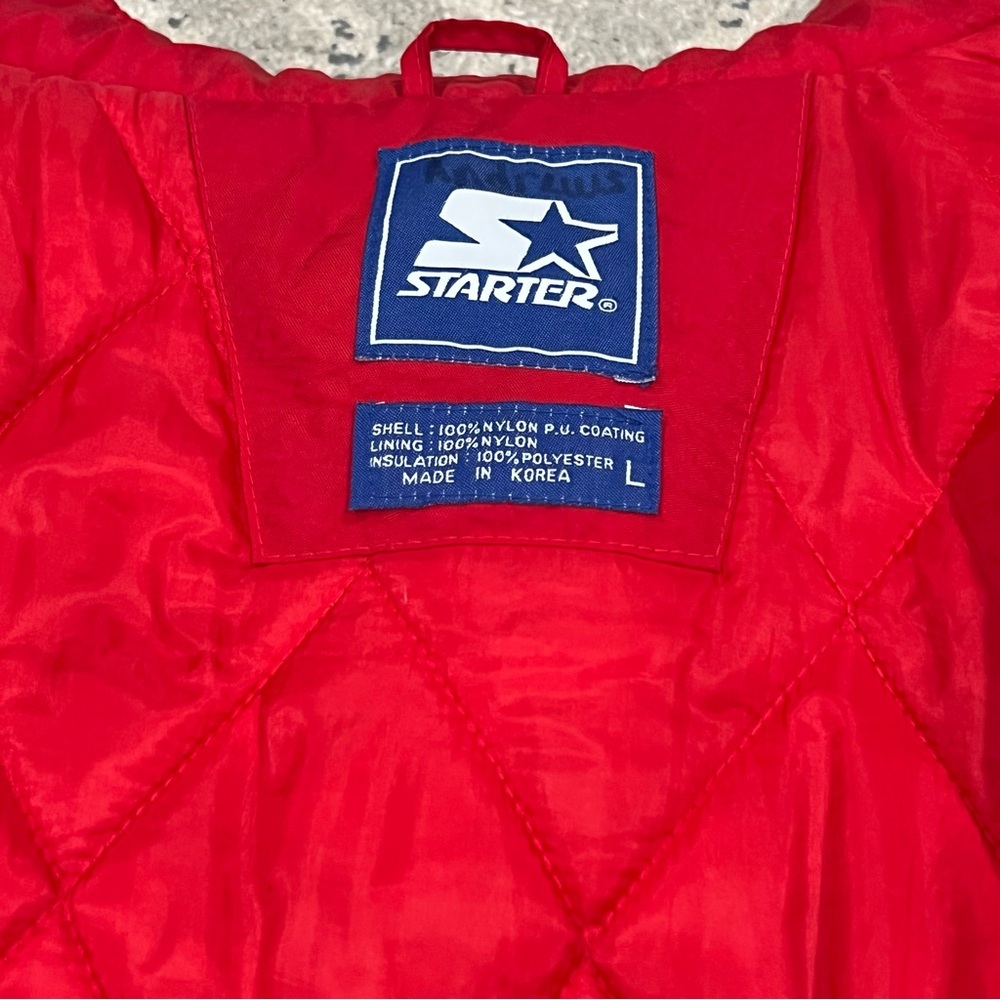 Vintage 90s NCAA Starter University of Kansas KU Jayhawks Full Zip Jacket Large - Picture 10 of 14